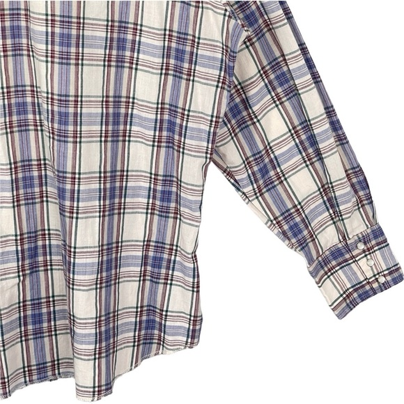Vintage Wrangler Shirt Mens XL Western Pearl Snap Plaid Long Sleeve Pointed Yoke - Picture 8 of 9
